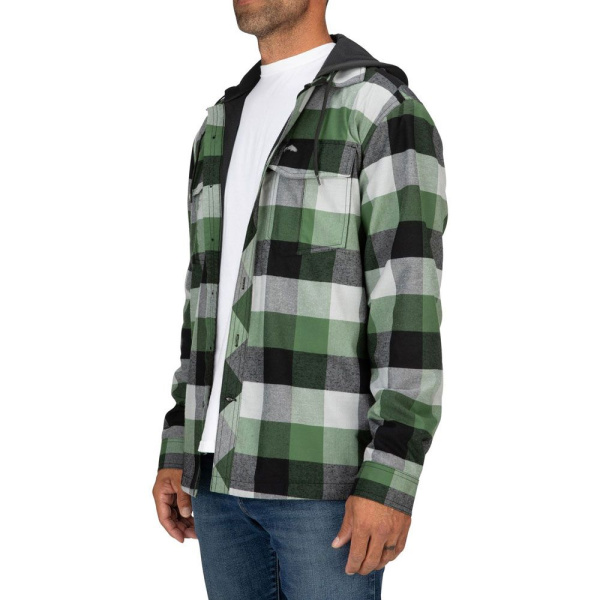 Рубашка Coldweather Hoody (moss green buffalo plaid; Мужской; L)